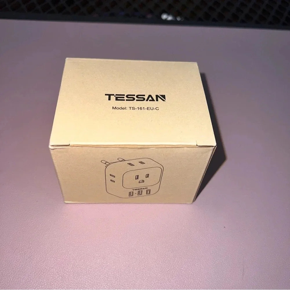 Power Plug Adapter with 3 Outlet 3USB for US Travel to Spain Italy Greece Europe